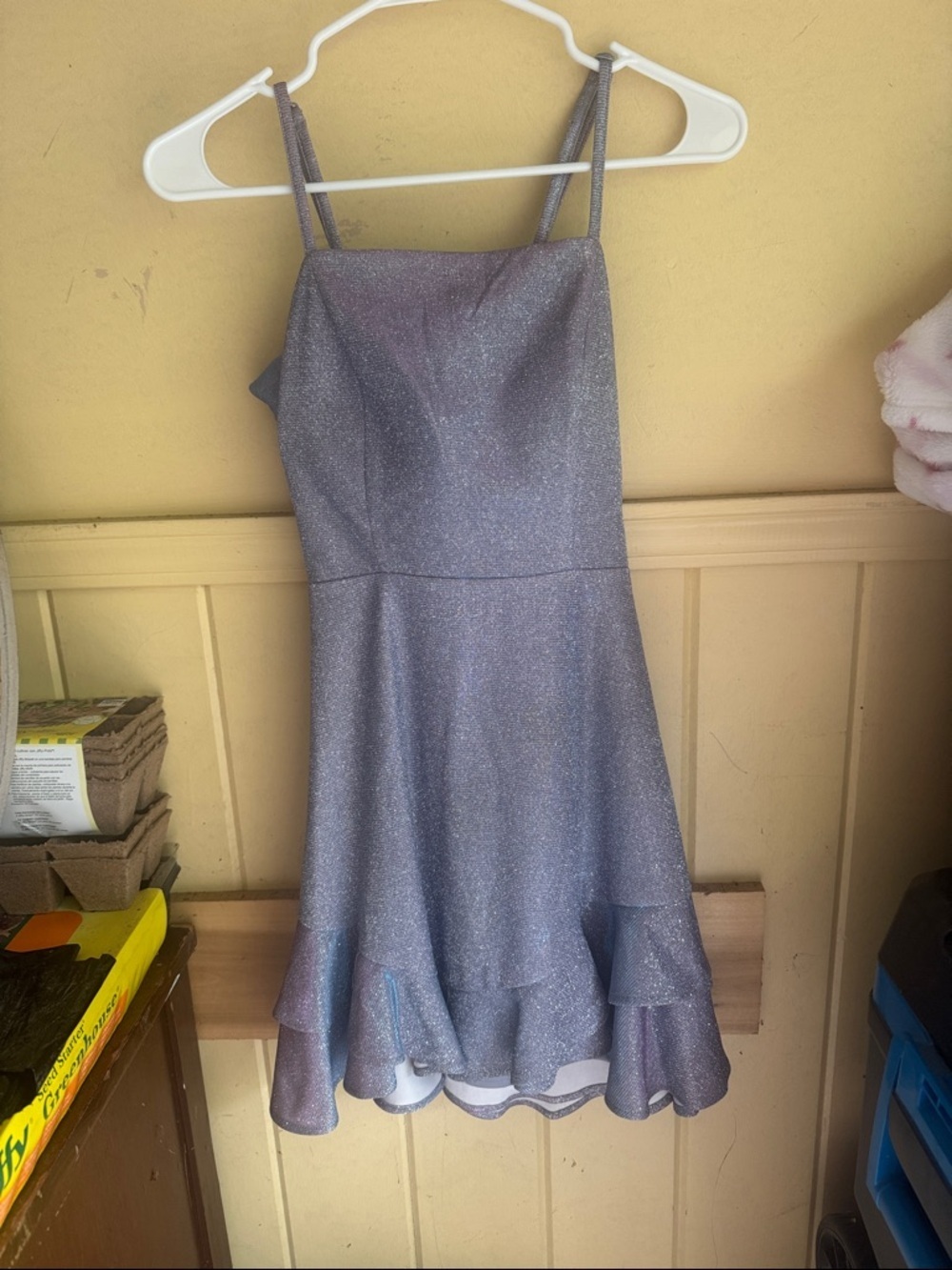 Lilac Sparkle Spaghetti-Strap Formal Dress for Women